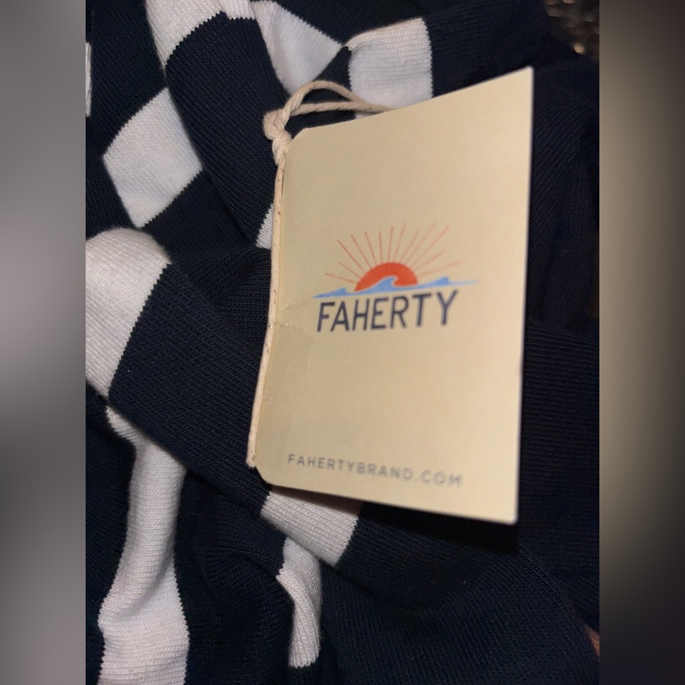 Faherty Jersey Dress Cape May Stripe Size L NEW Preppy Sporty Chic Coastal Cool - Picture 8 of 9